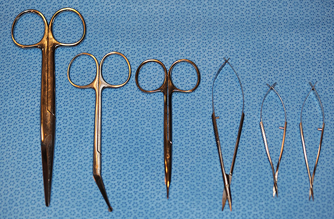 collection of surgery scissors